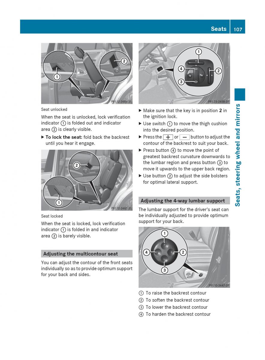 Mercedes Benz R Class owners manual / page 109