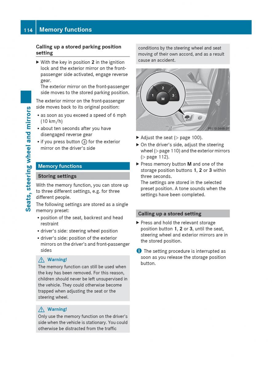 Mercedes Benz R Class owners manual / page 116
