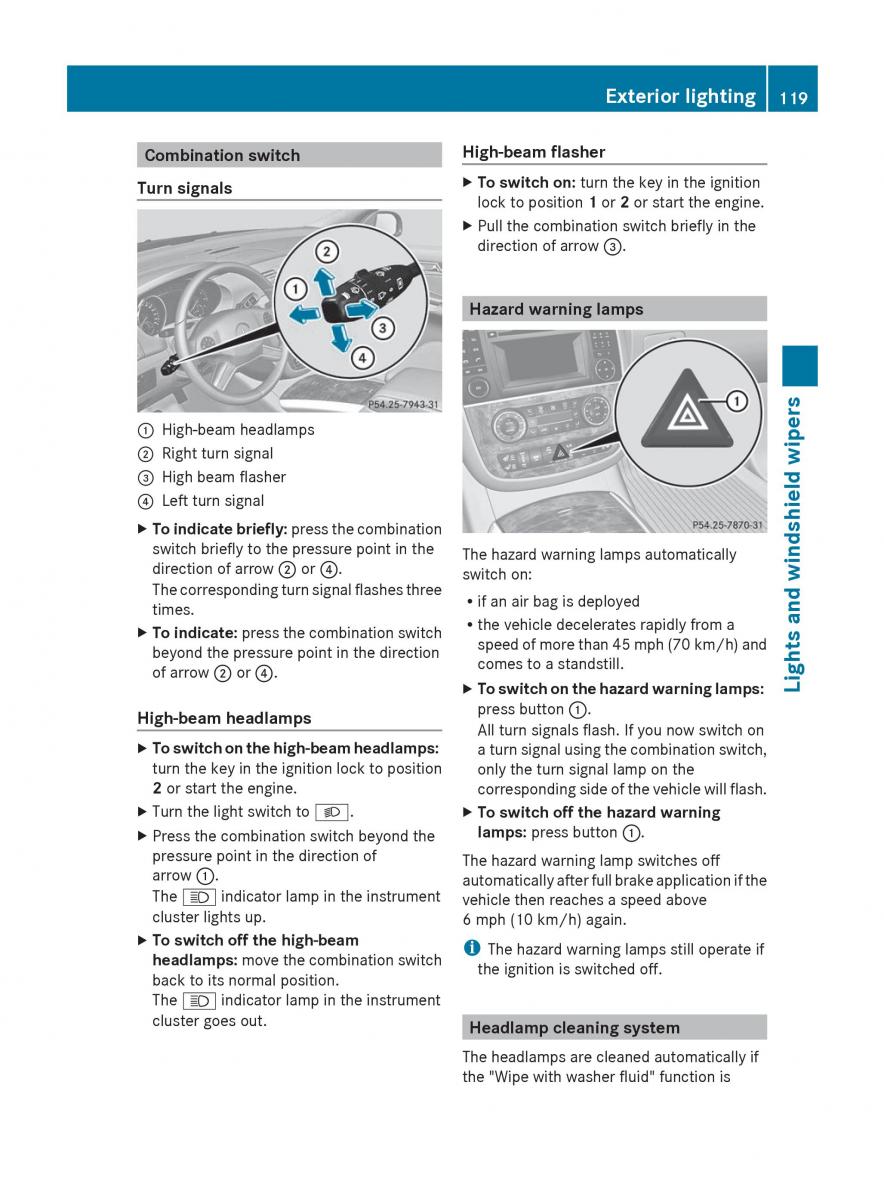 Mercedes Benz R Class owners manual / page 121