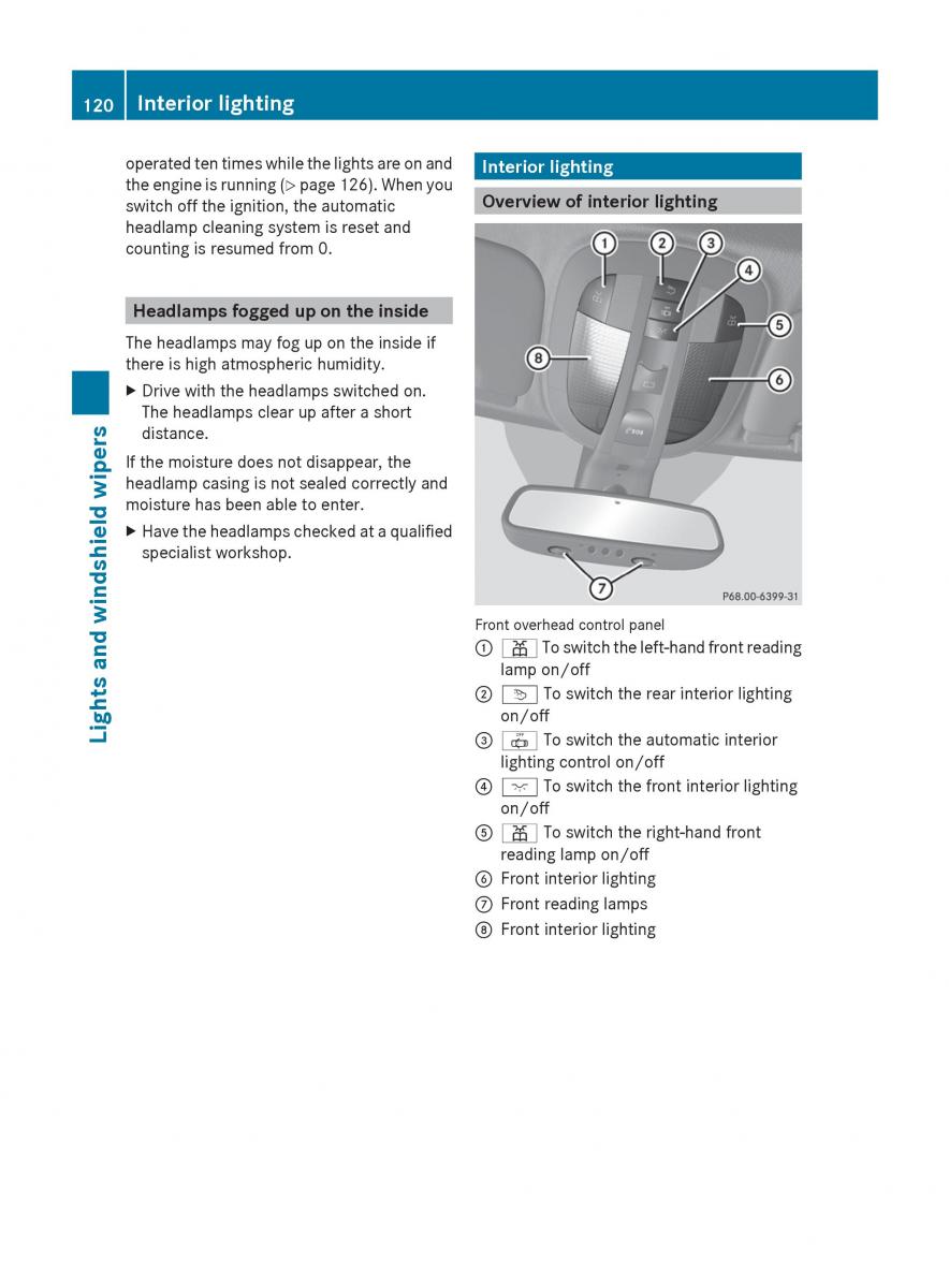 Mercedes Benz R Class owners manual / page 122