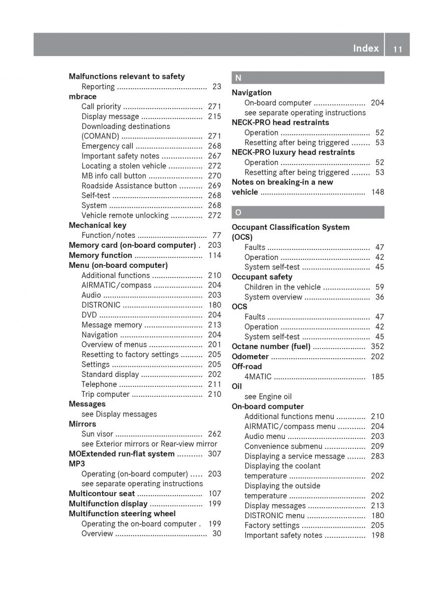 manual  Mercedes Benz R Class owners manual / page 13