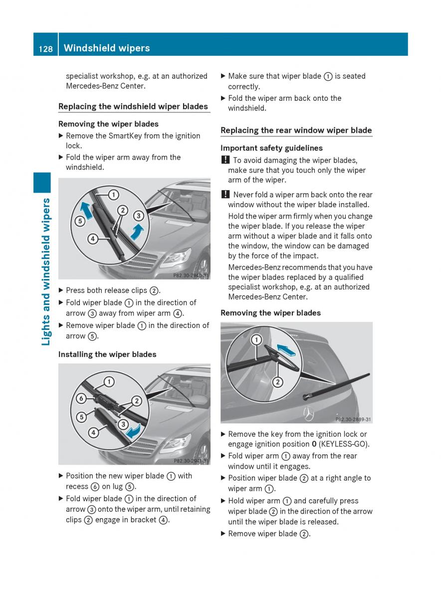 Mercedes Benz R Class owners manual / page 130