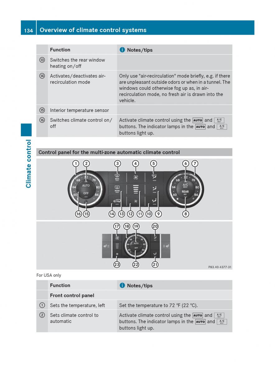 Mercedes Benz R Class owners manual / page 136