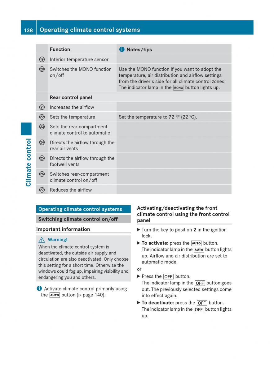 Mercedes Benz R Class owners manual / page 140