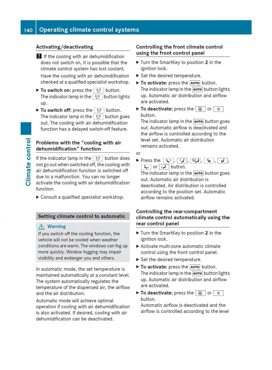 Mercedes Benz R Class owners manual / page 142