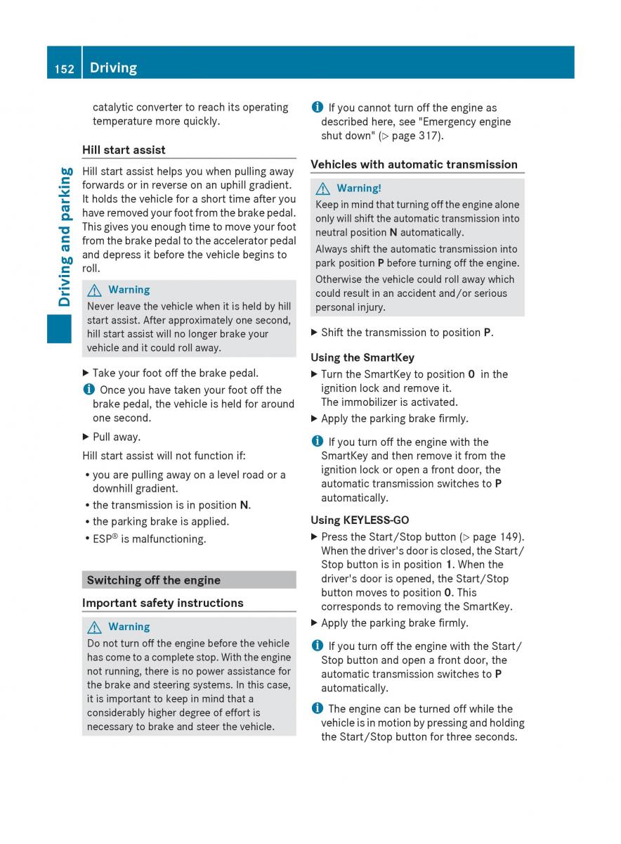 Mercedes Benz R Class owners manual / page 154