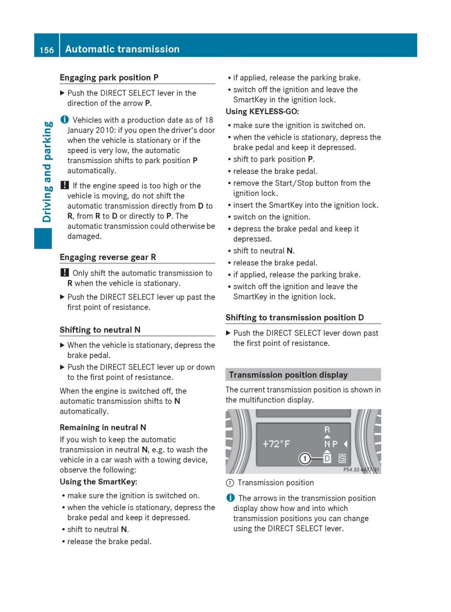 Mercedes Benz R Class owners manual / page 158