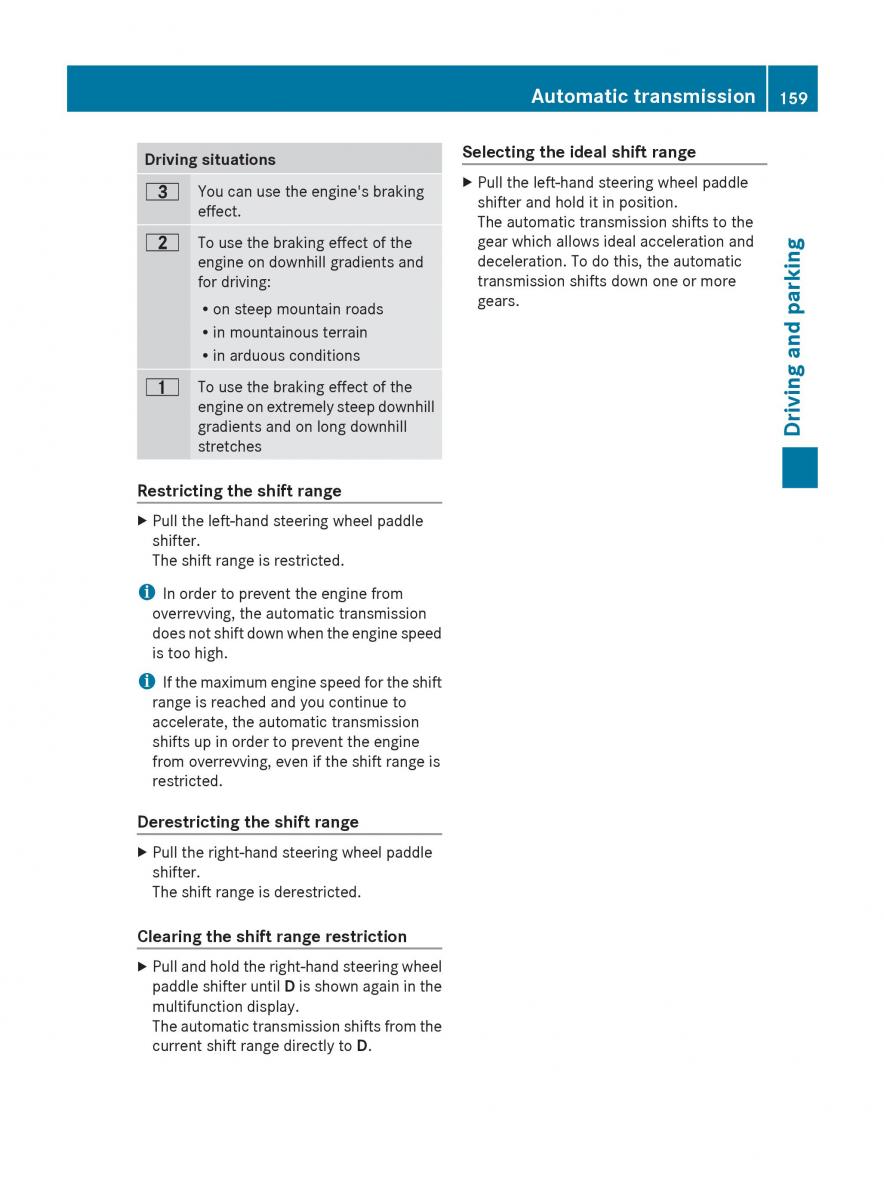 Mercedes Benz R Class owners manual / page 161