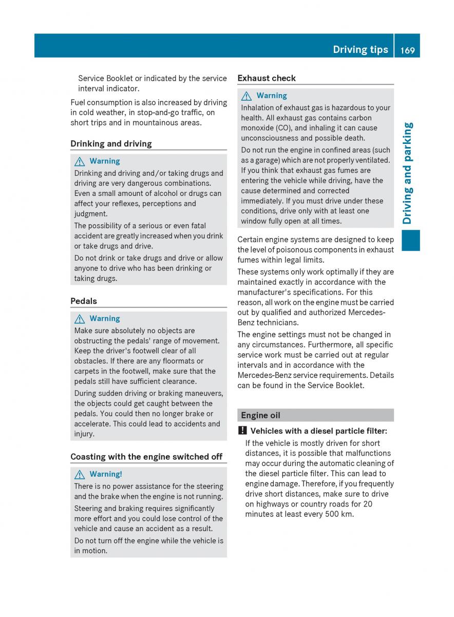 Mercedes Benz R Class owners manual / page 171