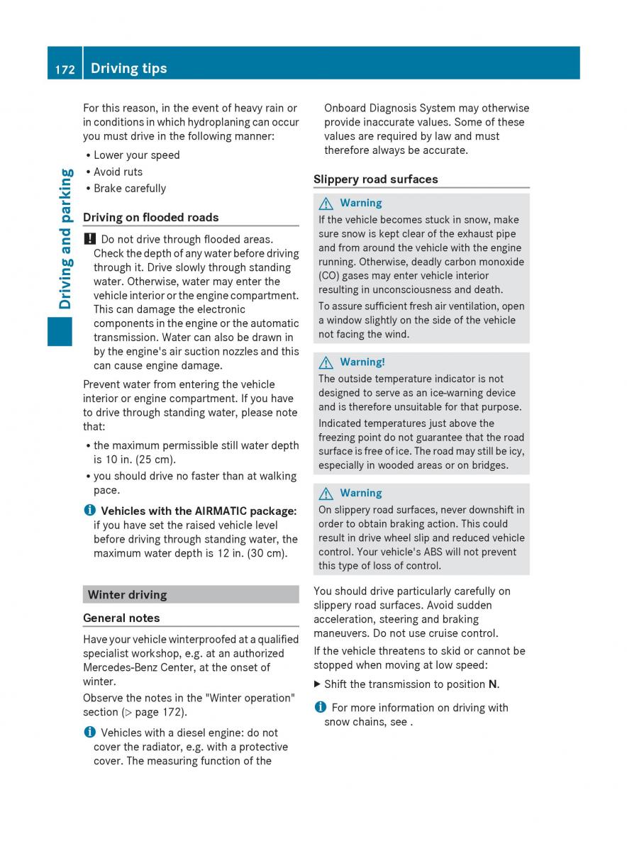 Mercedes Benz R Class owners manual / page 174