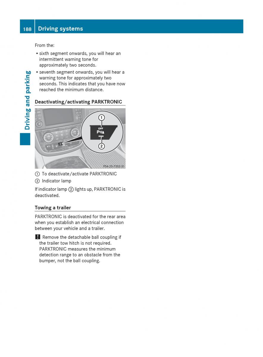 Mercedes Benz R Class owners manual / page 190