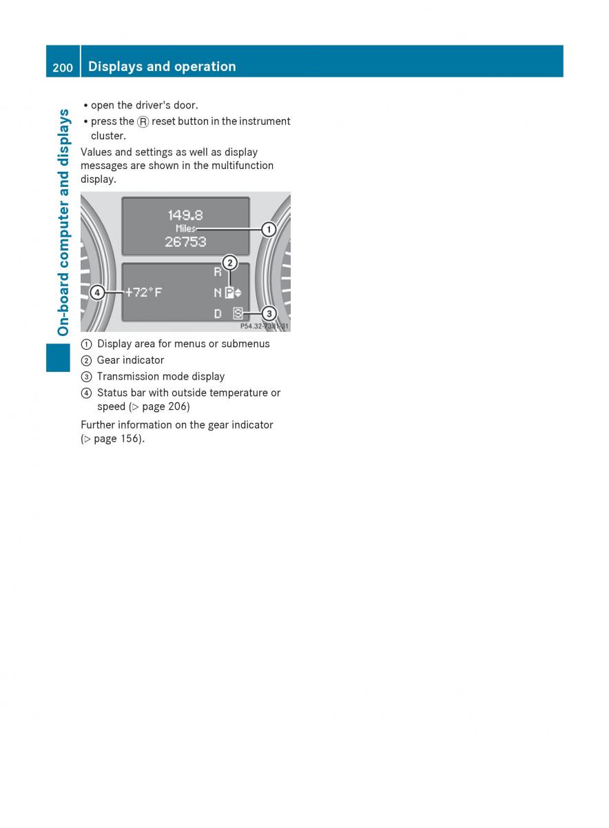 Mercedes Benz R Class owners manual / page 202