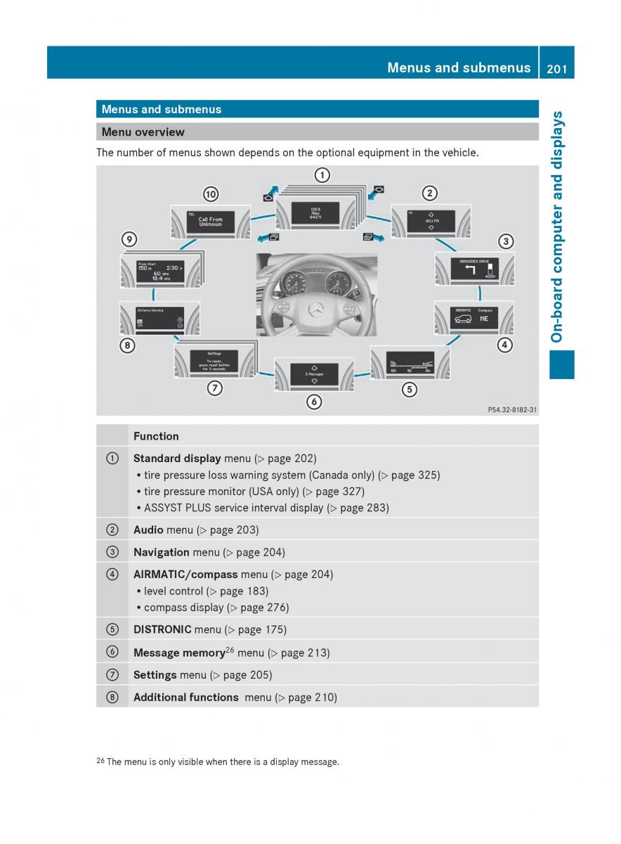 Mercedes Benz R Class owners manual / page 203