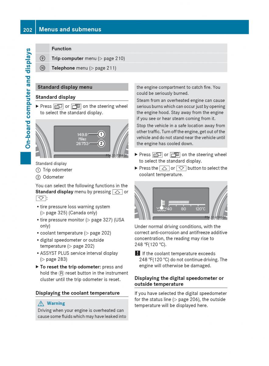 Mercedes Benz R Class owners manual / page 204