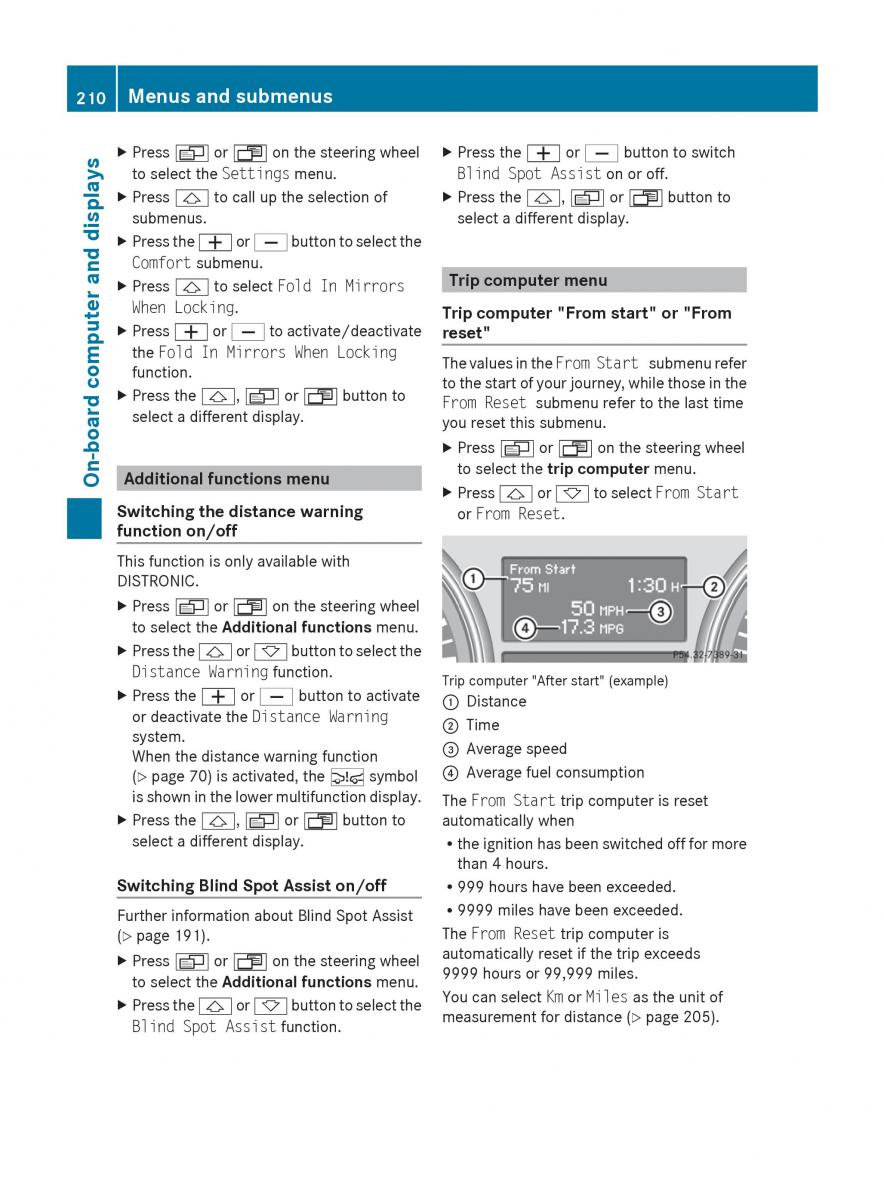 Mercedes Benz R Class owners manual / page 212