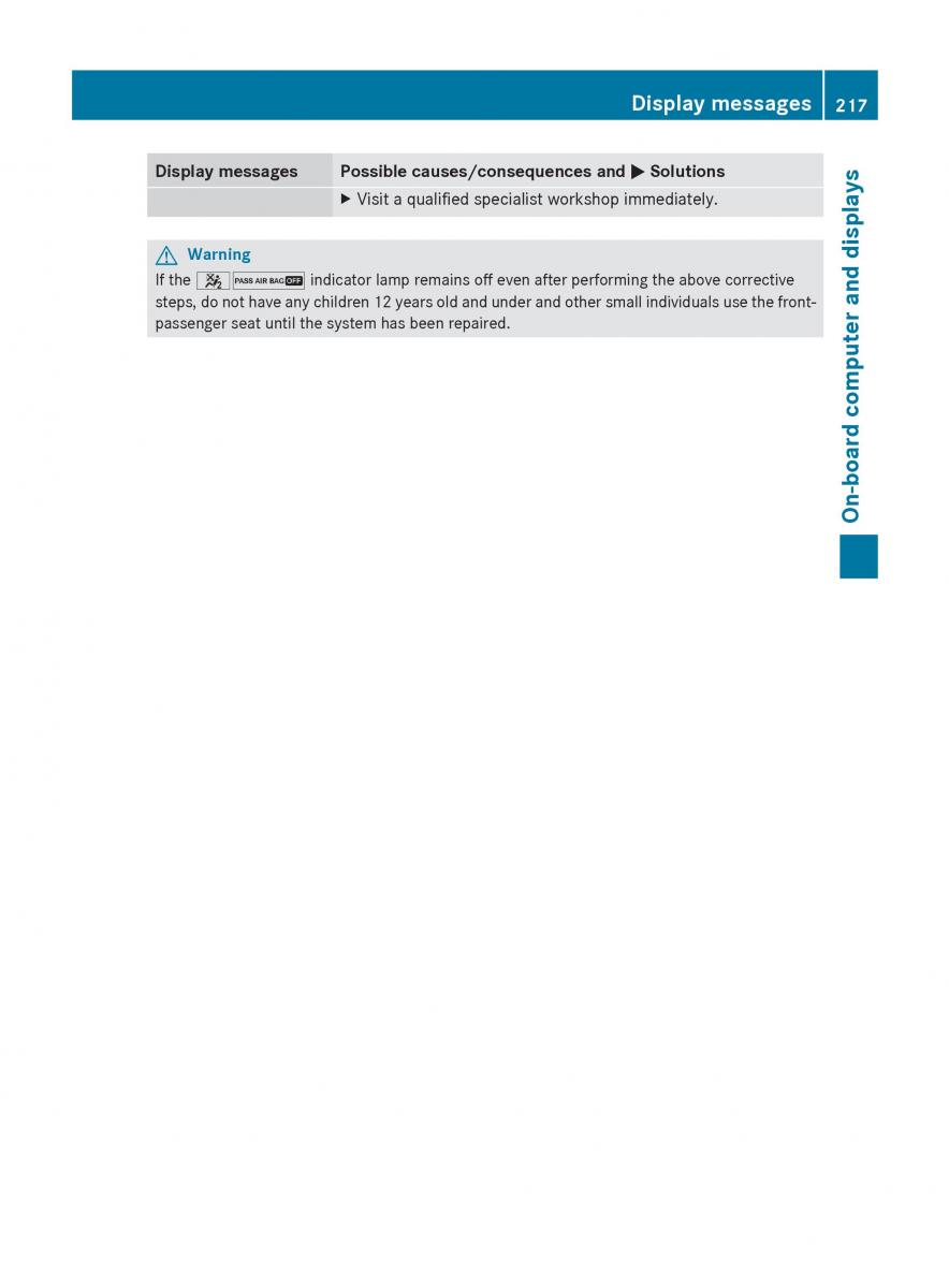 Mercedes Benz R Class owners manual / page 219