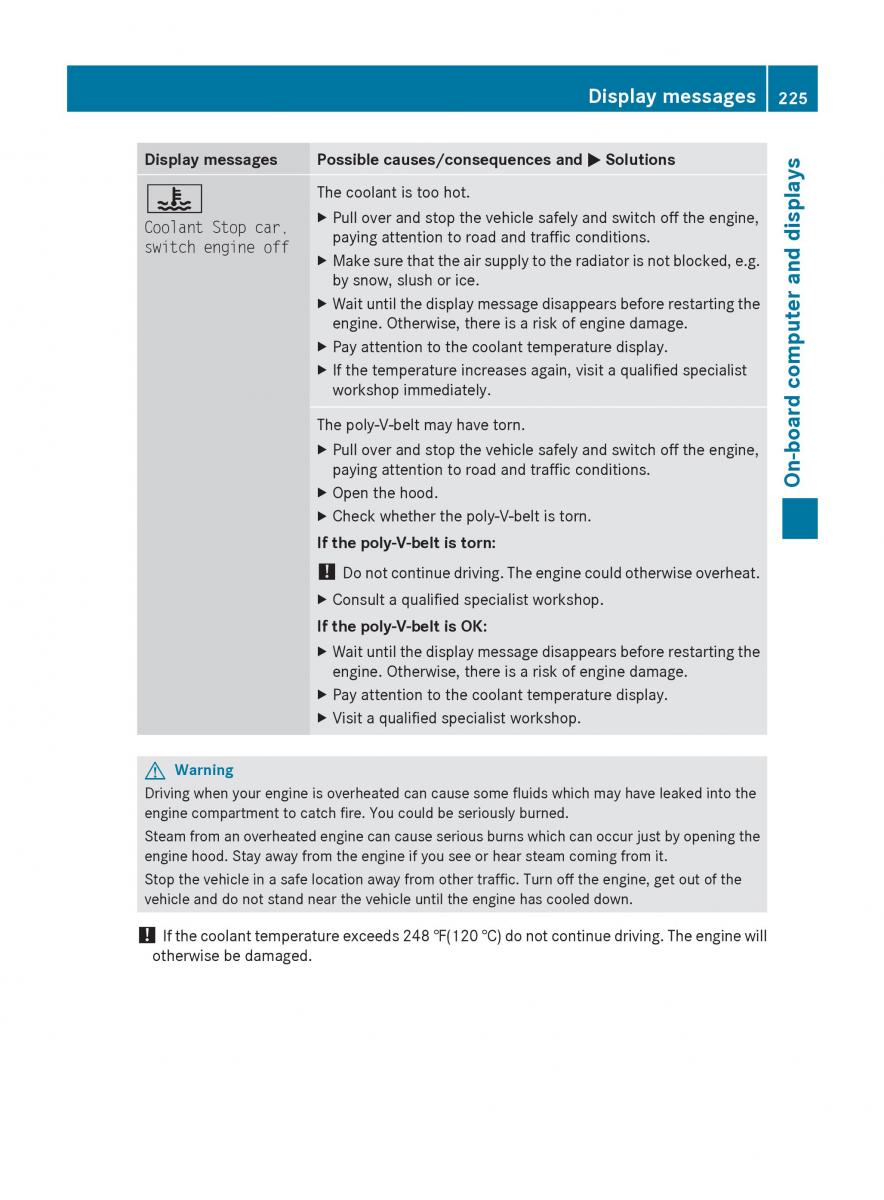 Mercedes Benz R Class owners manual / page 227