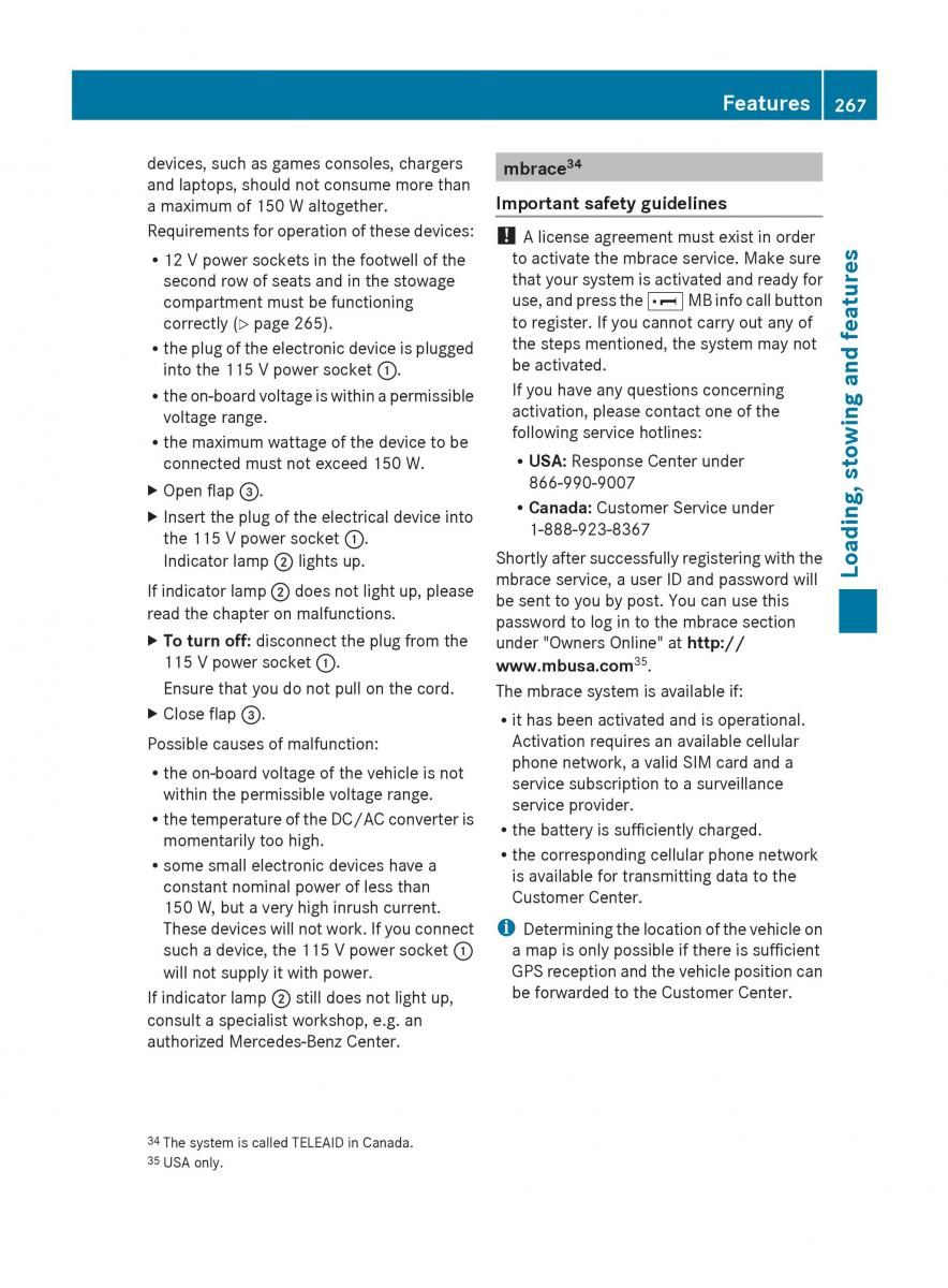 Mercedes Benz R Class owners manual / page 269