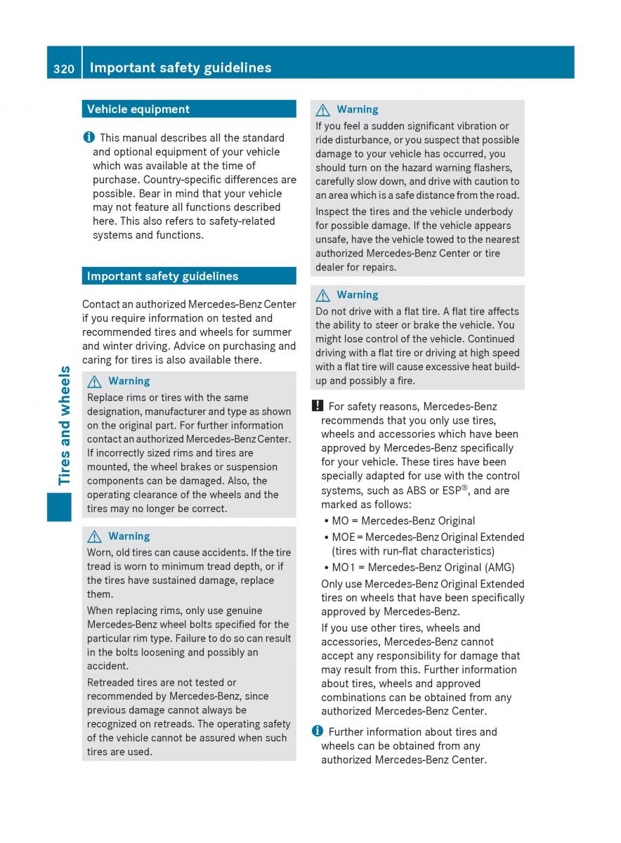 Mercedes Benz R Class owners manual / page 322