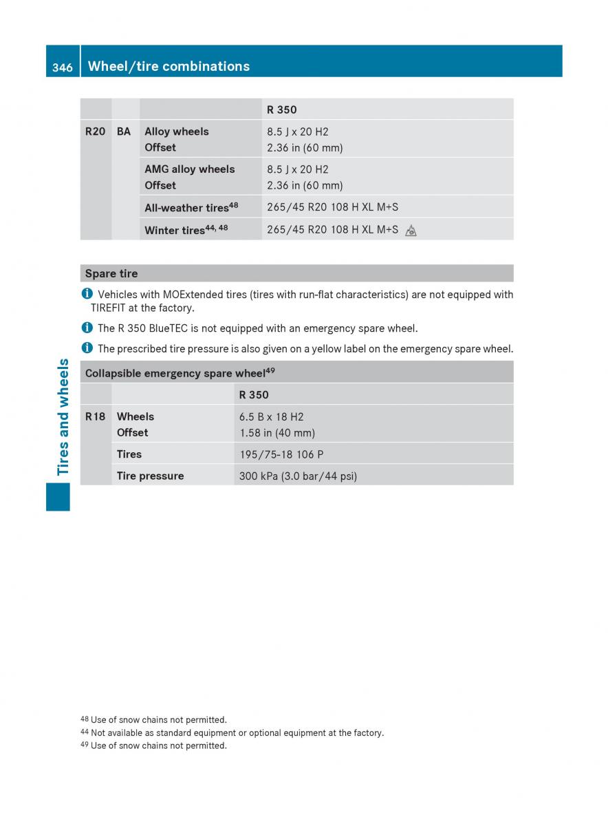 Mercedes Benz R Class owners manual / page 348