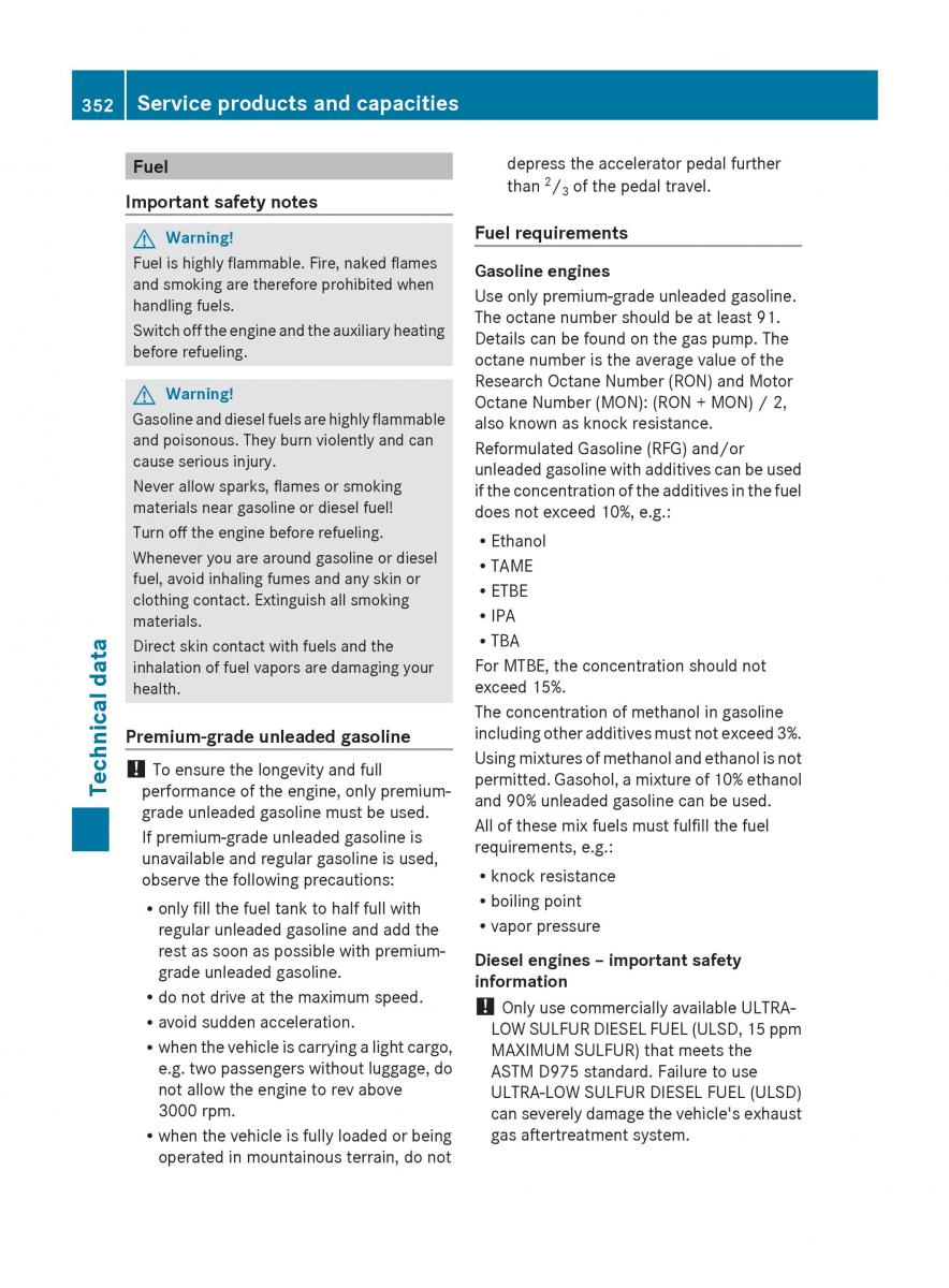 manual  Mercedes Benz R Class owners manual / page 354