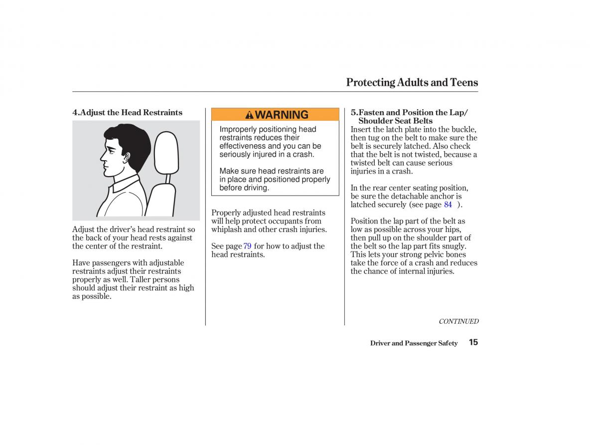 Honda CR V II 2 owners manual / page 20