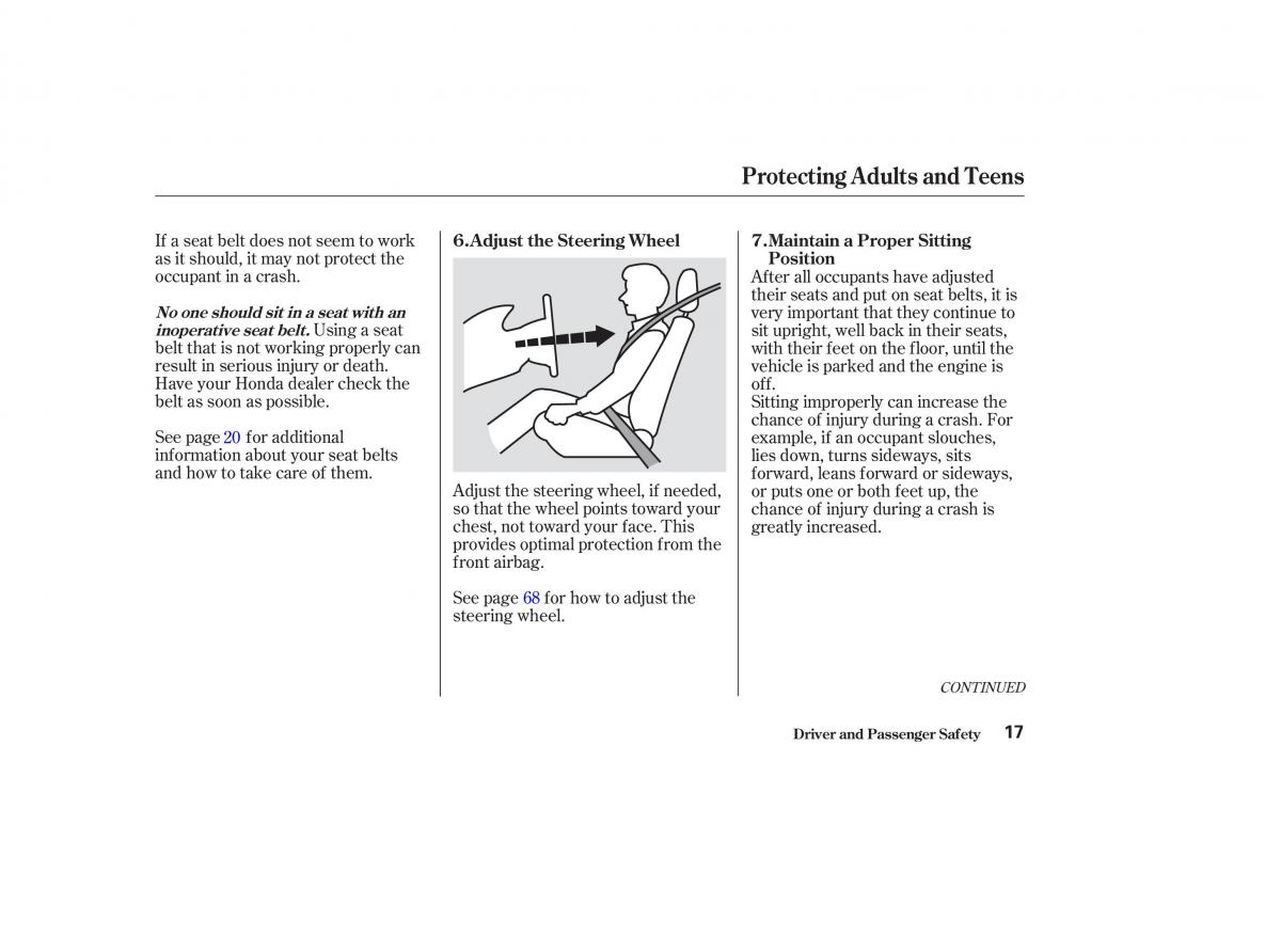 Honda CR V II 2 owners manual / page 22