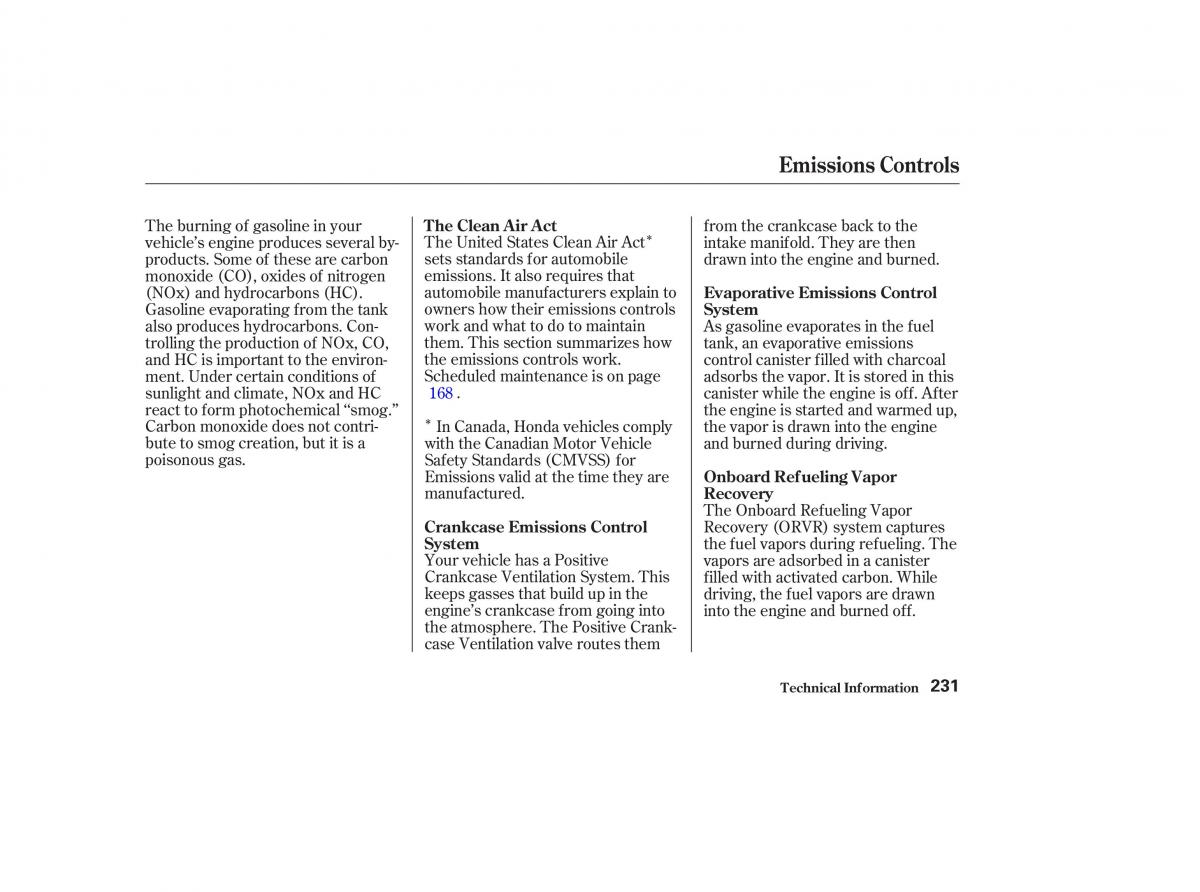 Honda CR V II 2 owners manual / page 236