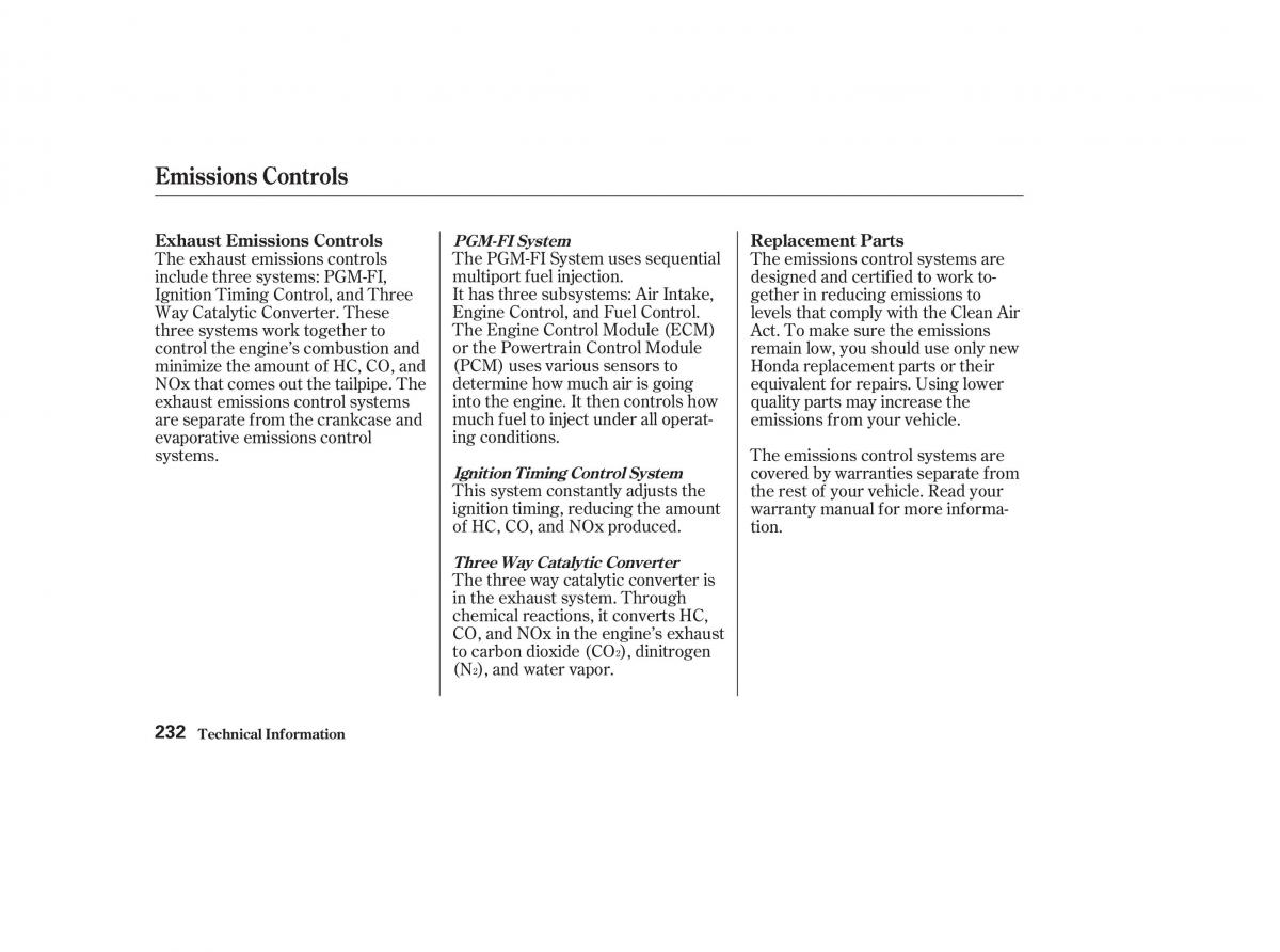Honda CR V II 2 owners manual / page 237