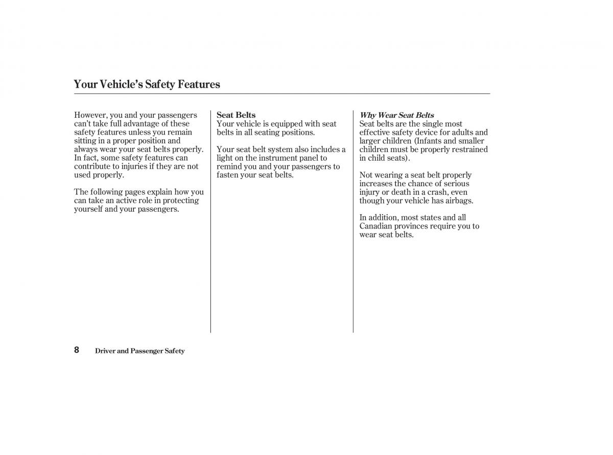 Honda CR V II 2 owners manual / page 13
