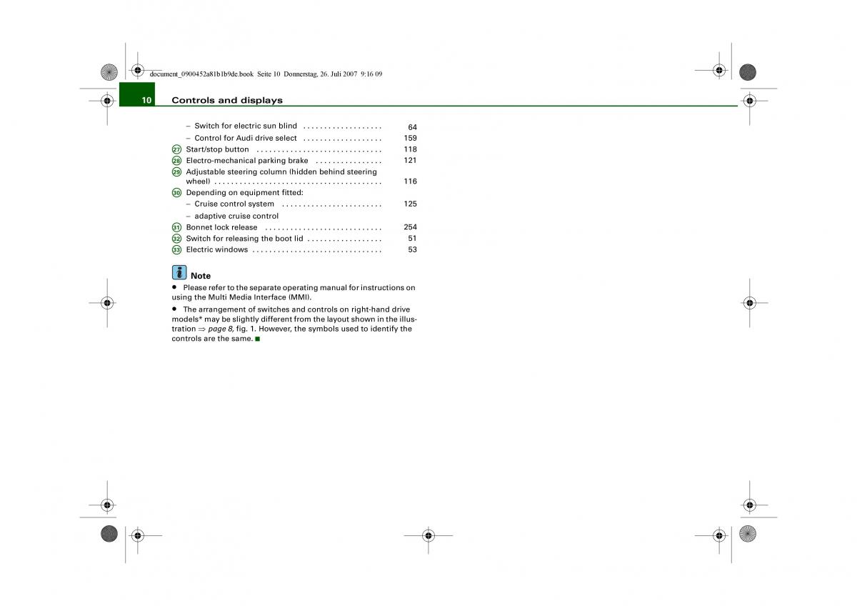 manual  Audi A4 B8 owners manual / page 12