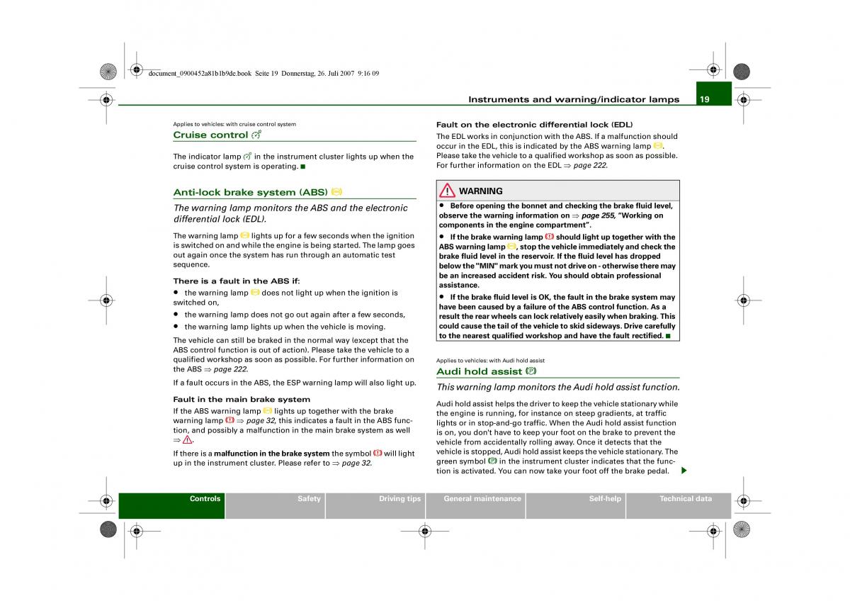 manual  Audi A4 B8 owners manual / page 21