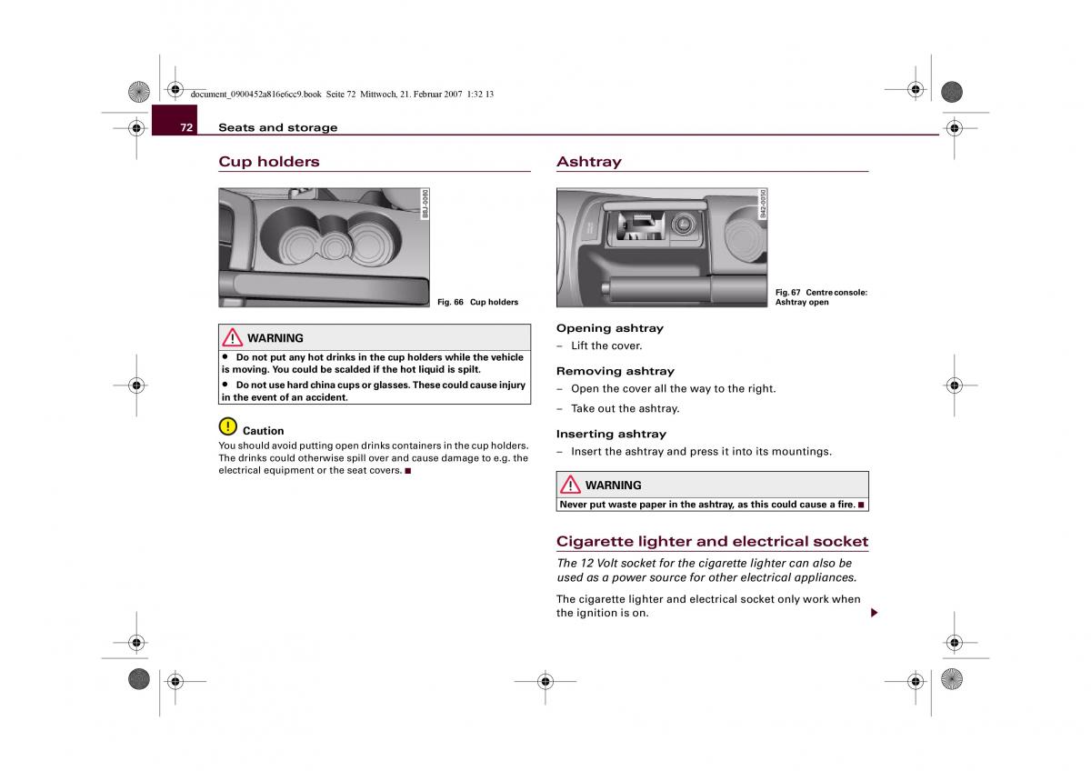 Audi R8 I 1 owners manual / page 74