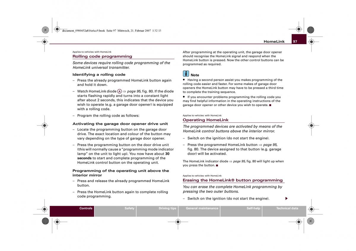 Audi R8 I 1 owners manual / page 99
