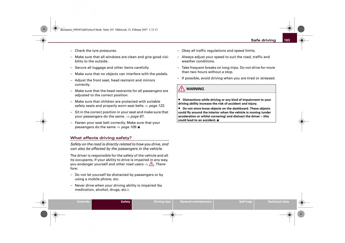 Audi R8 I 1 owners manual / page 105