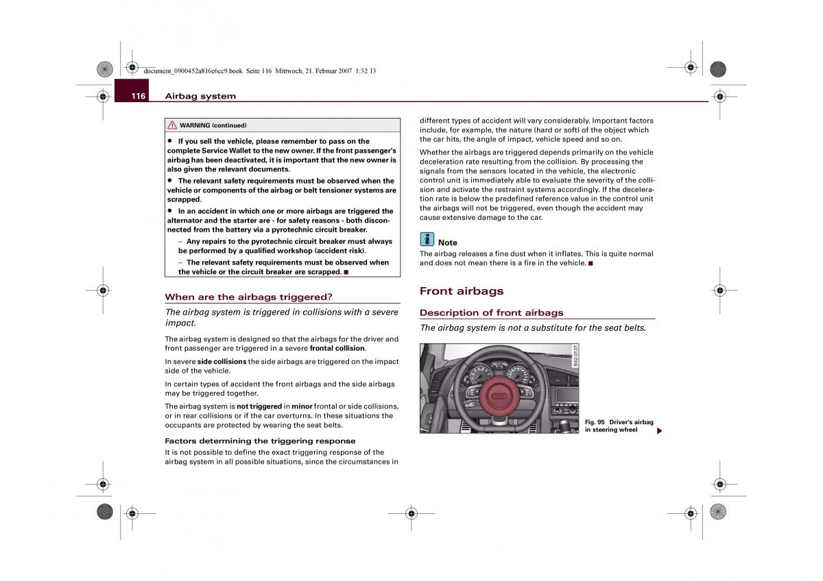Audi R8 I 1 owners manual / page 118