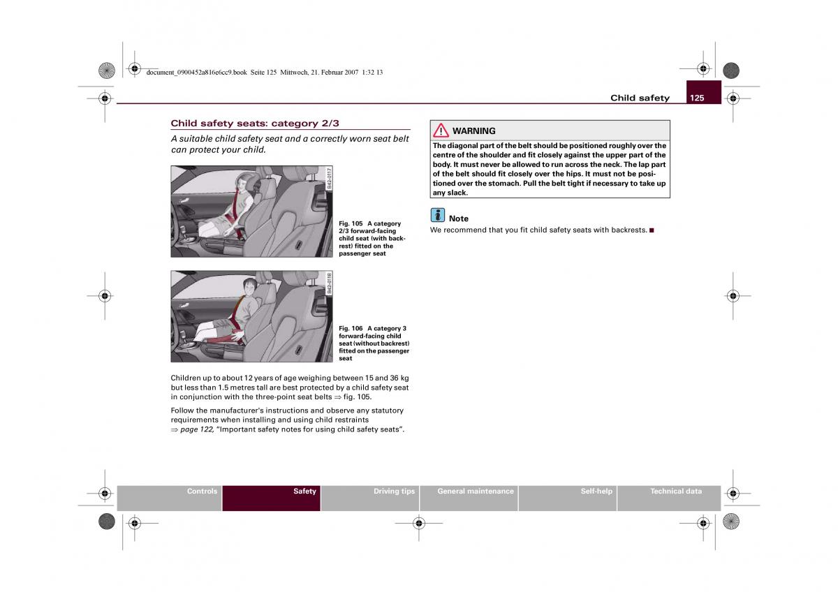 Audi R8 I 1 owners manual / page 127