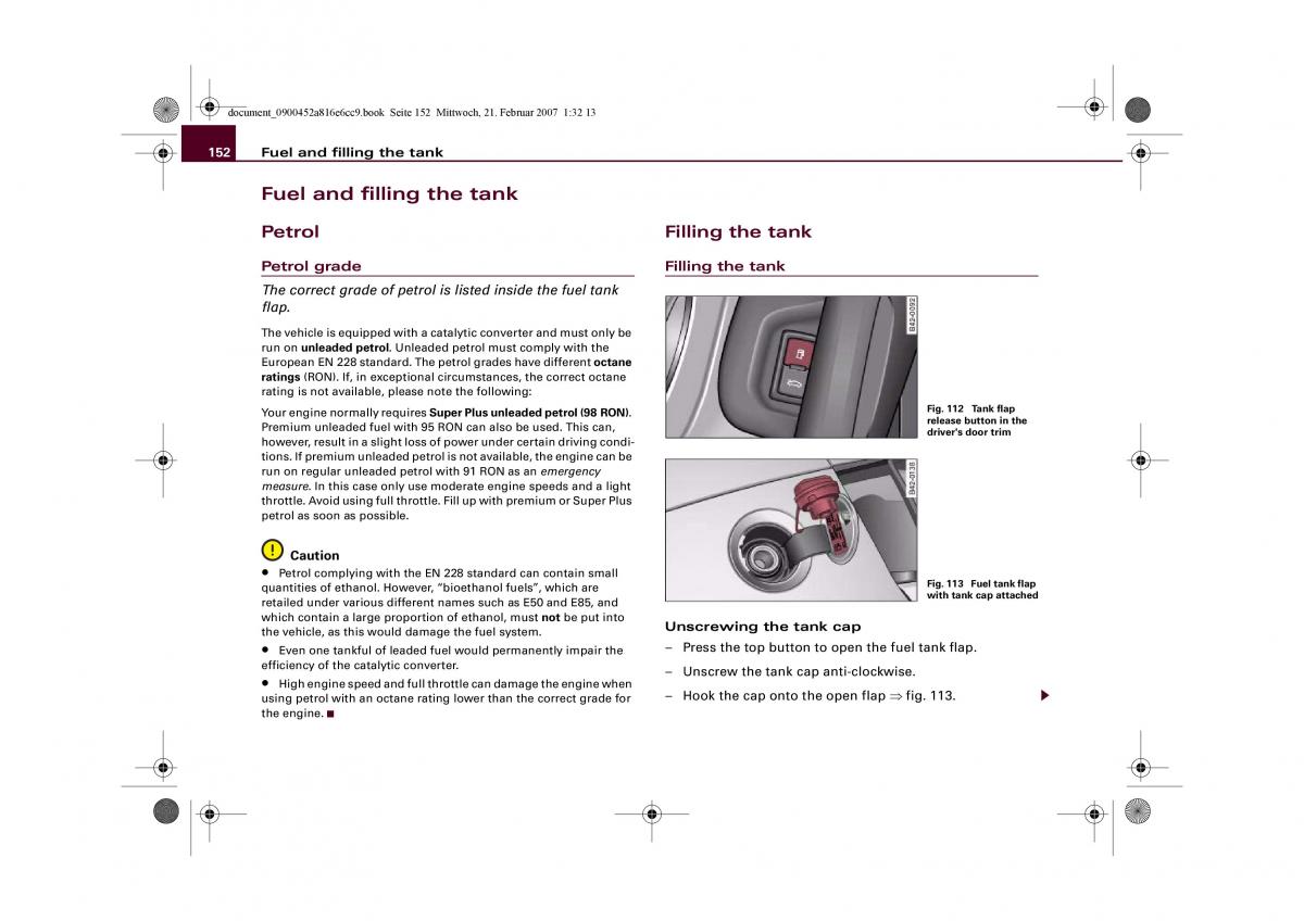 manual  audi r8 i 1 owners manual / page 154