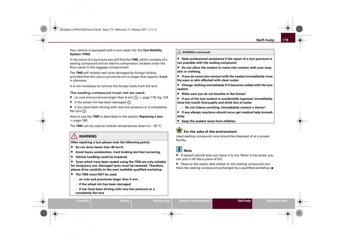 Audi R8 I 1 owners manual / page 181