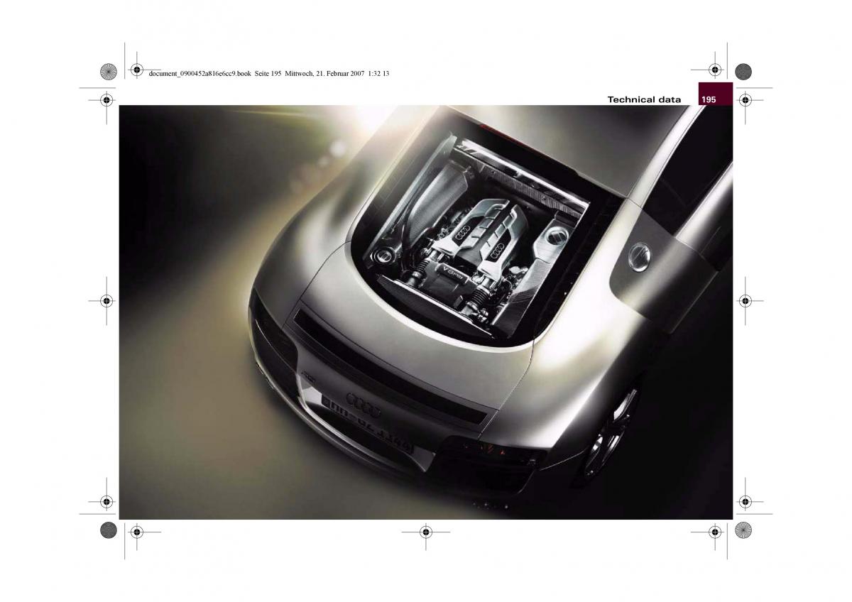 manual  Audi R8 I 1 owners manual / page 197