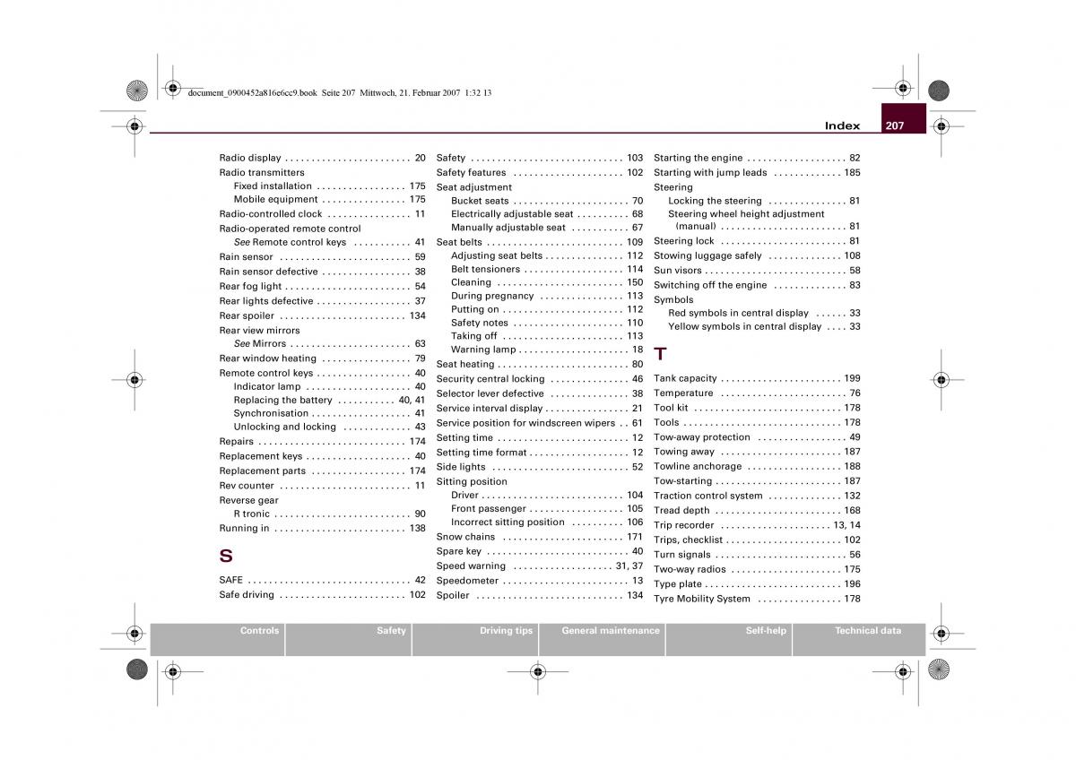 manual  audi r8 i 1 owners manual / page 209