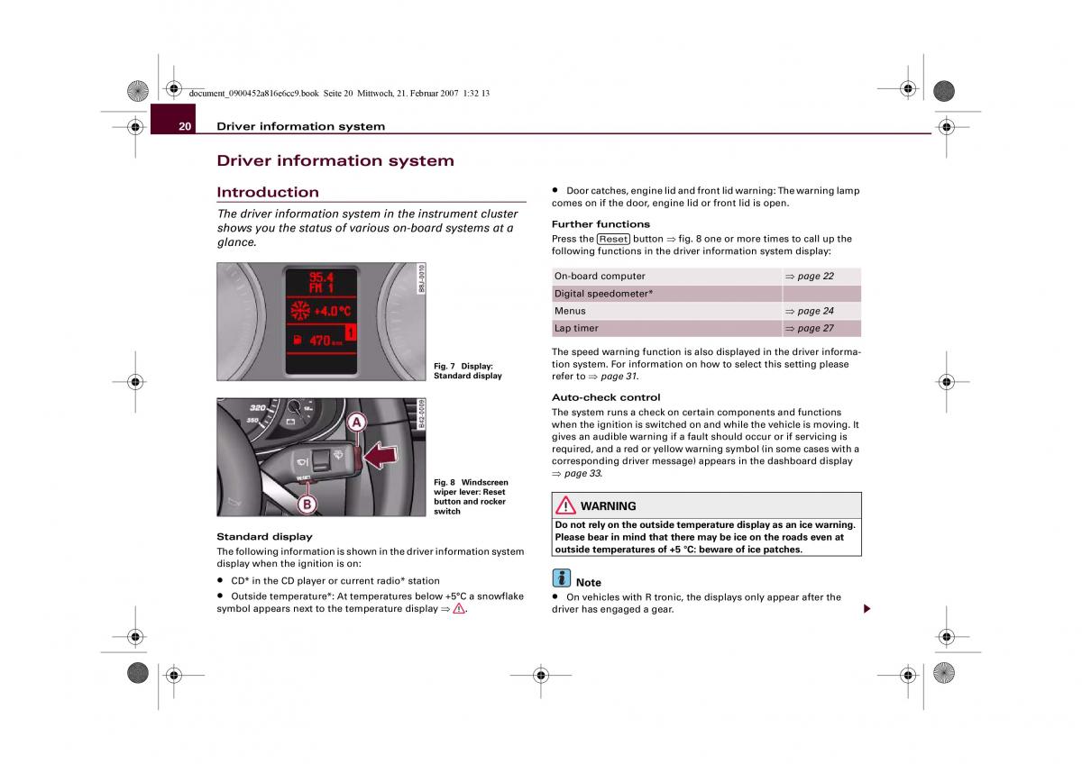 Audi R8 I 1 owners manual / page 22