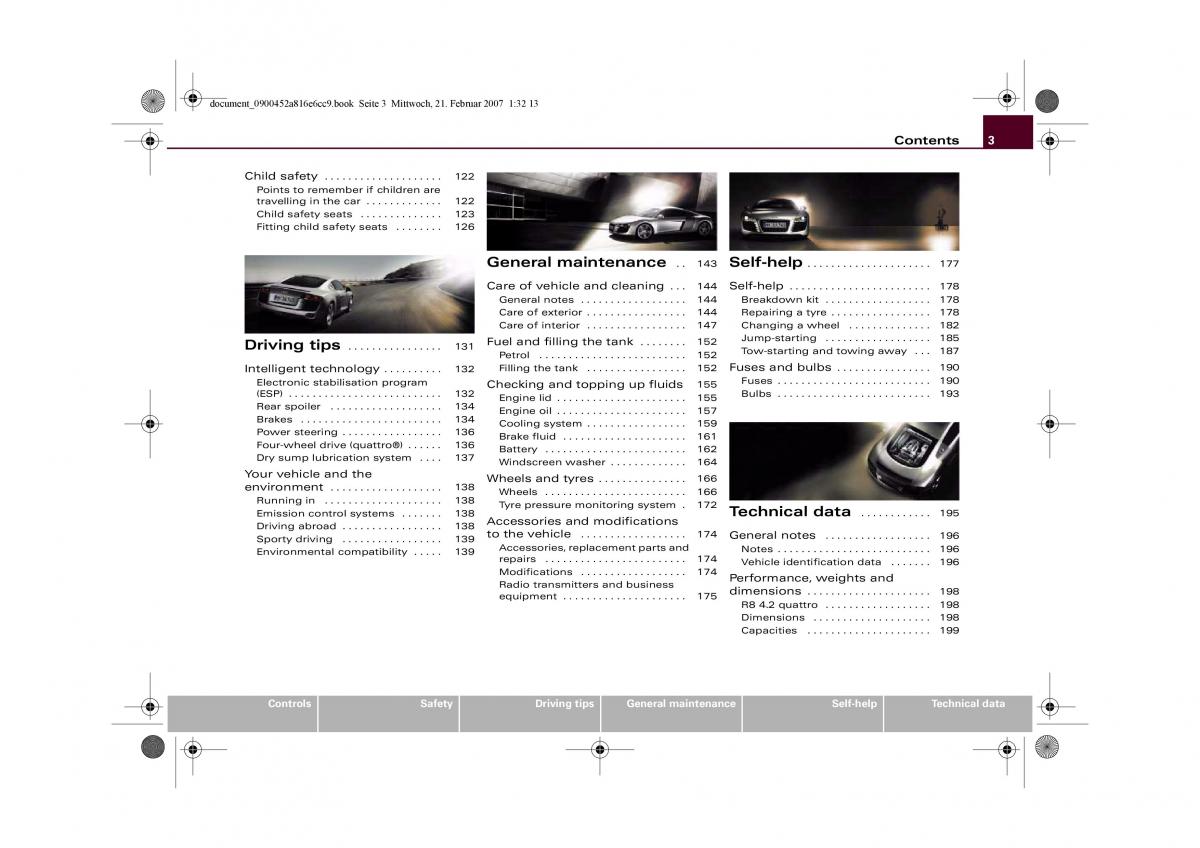 Audi R8 I 1 owners manual / page 5