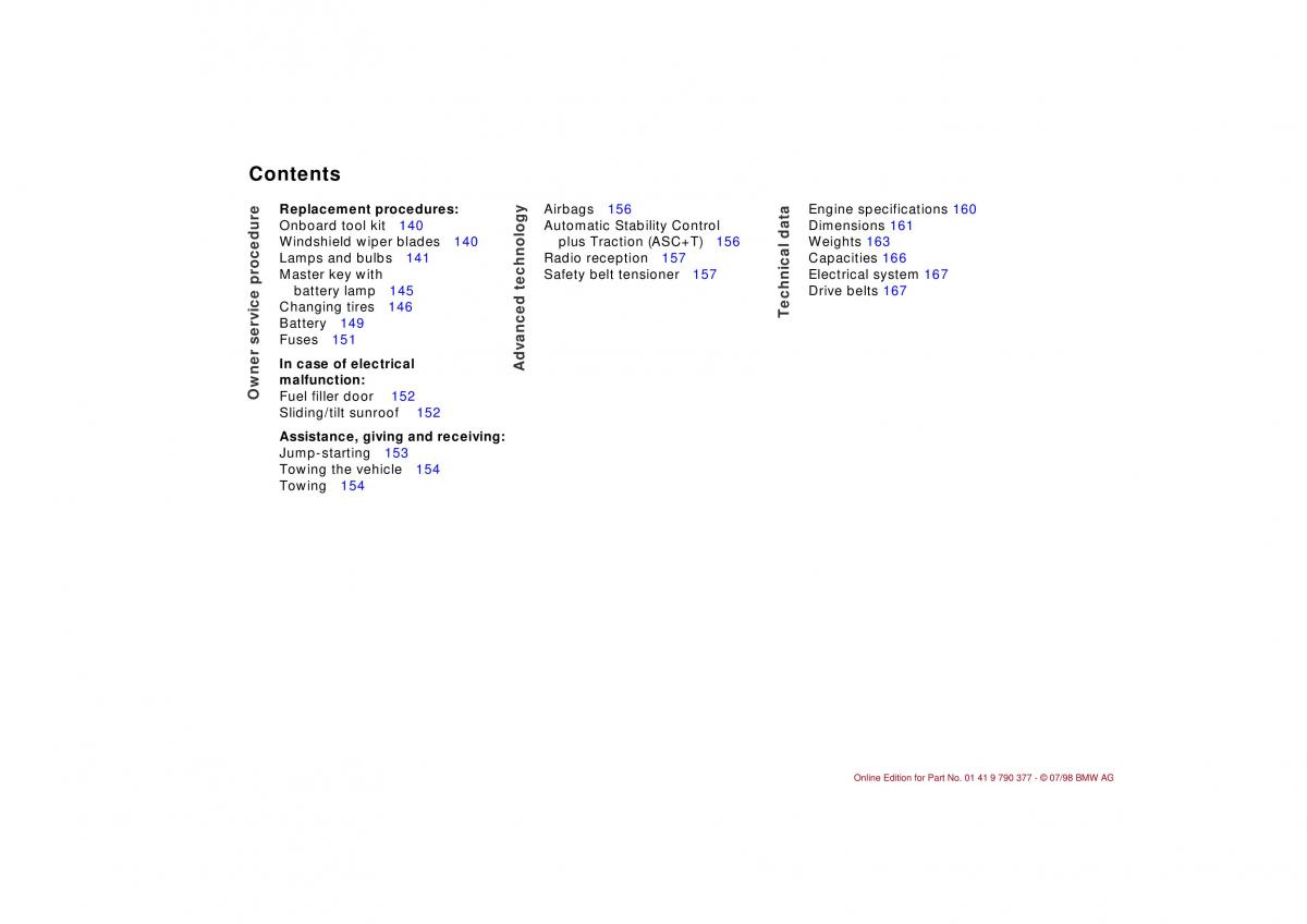 BMW 3 E36 owners manual / page 13