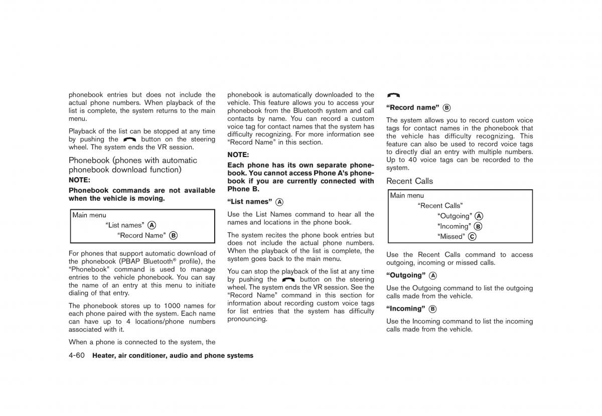 manual Nissan Juke Nissan Juke owners manual / page 204