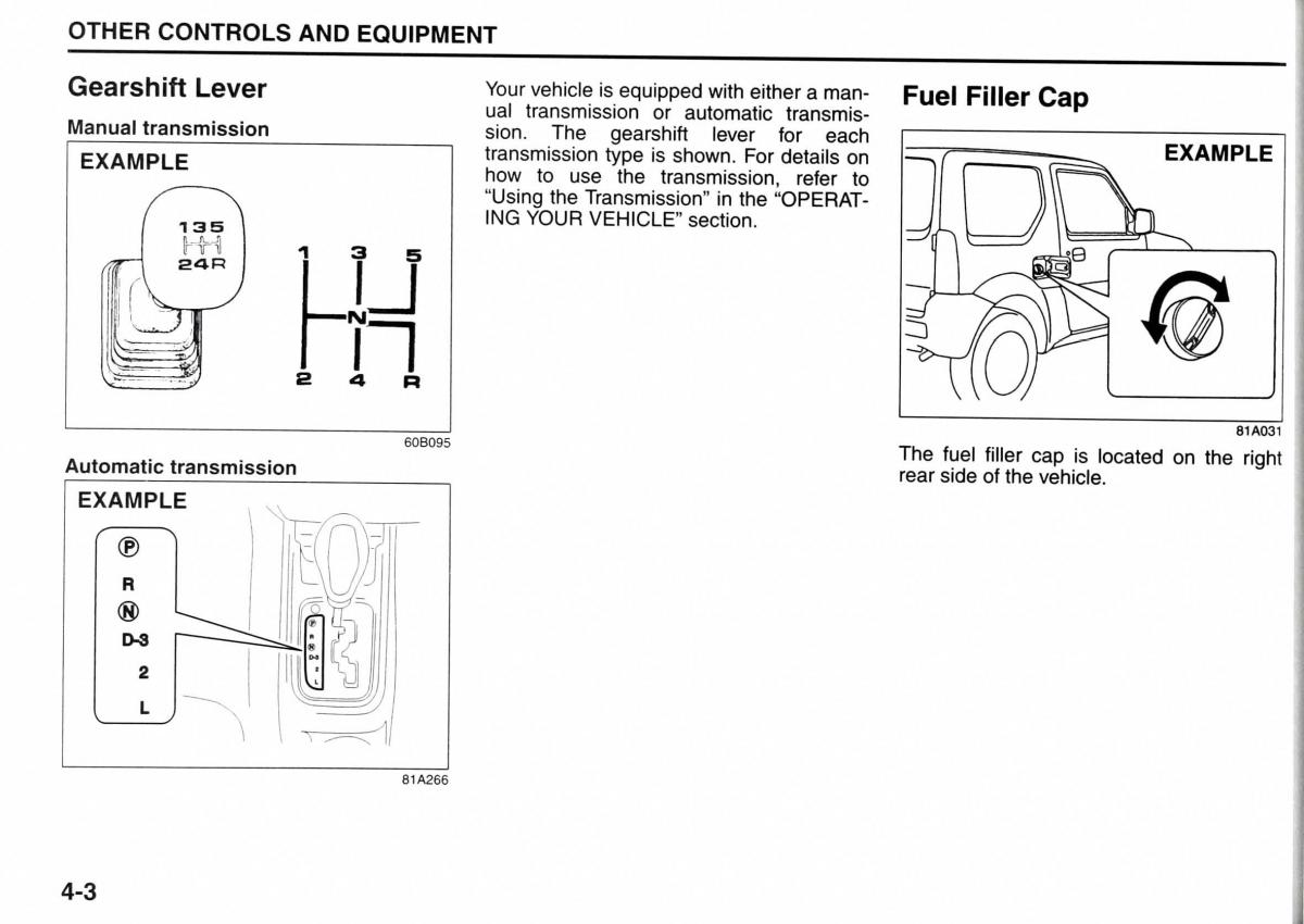 Suzuki Jimny III 3 owners manual / page 70