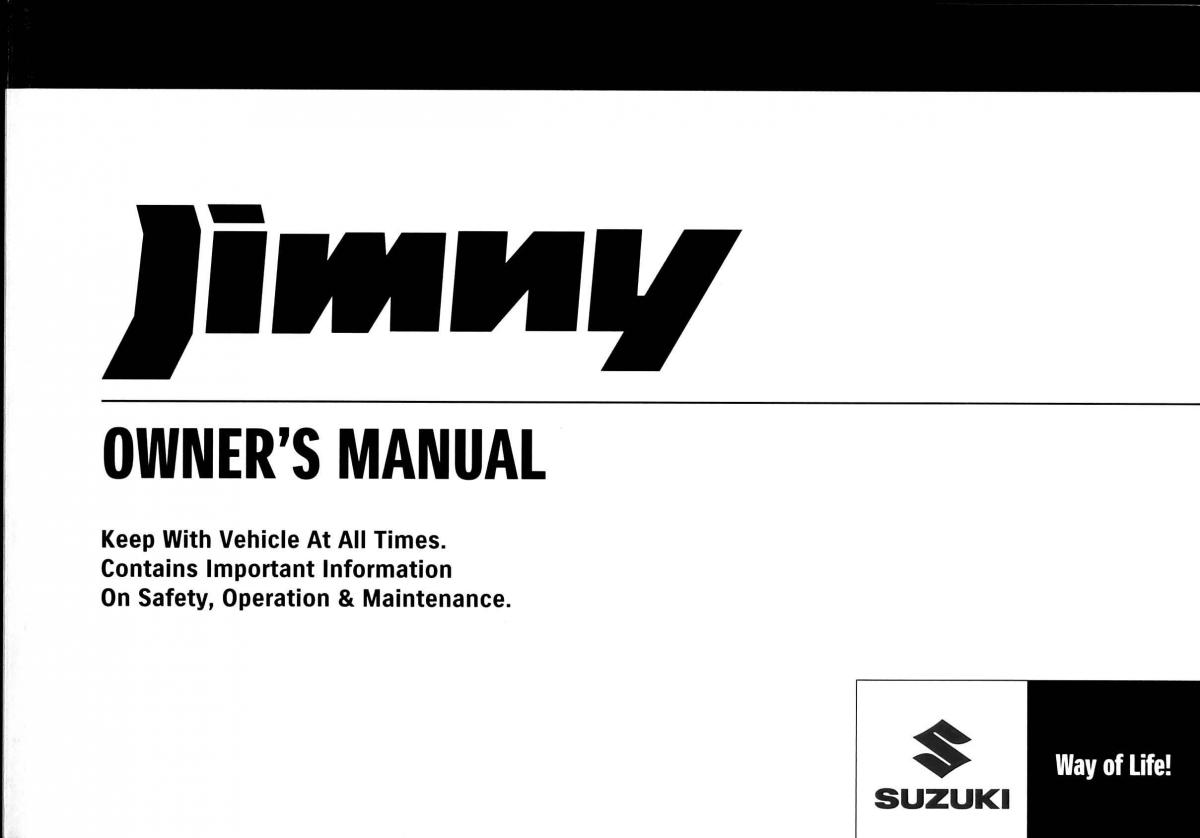 manual  Suzuki Jimny III 3 owners manual / page 1
