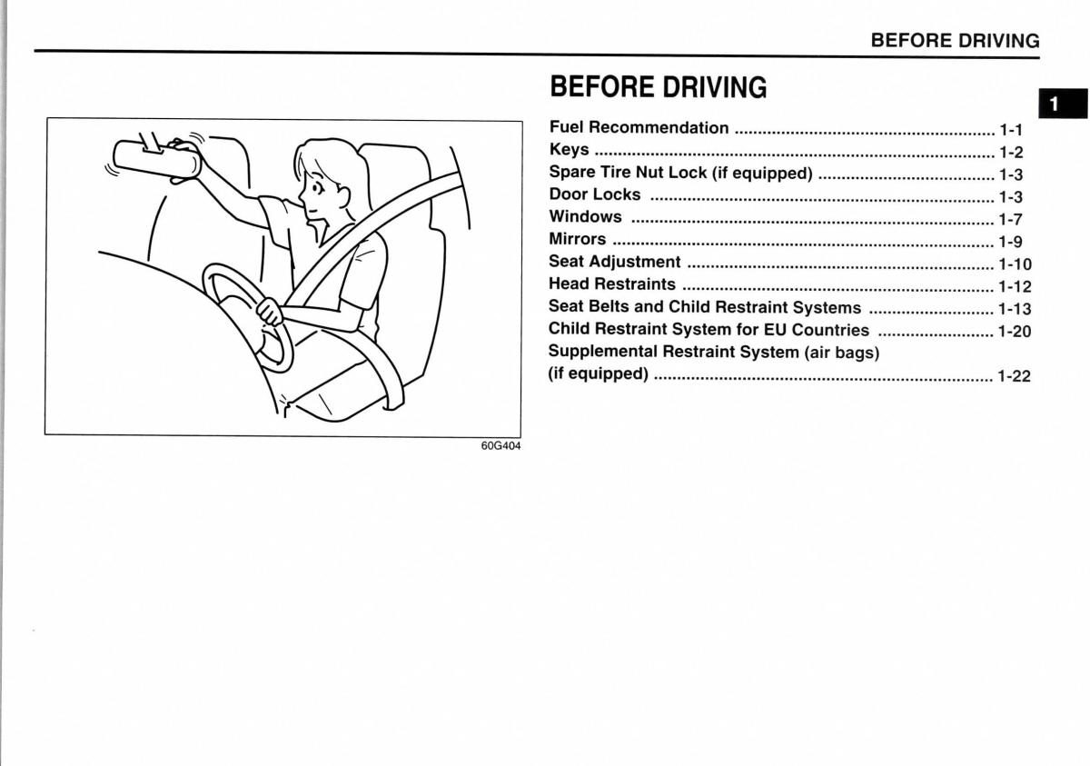 manual  Suzuki Jimny III 3 owners manual / page 11