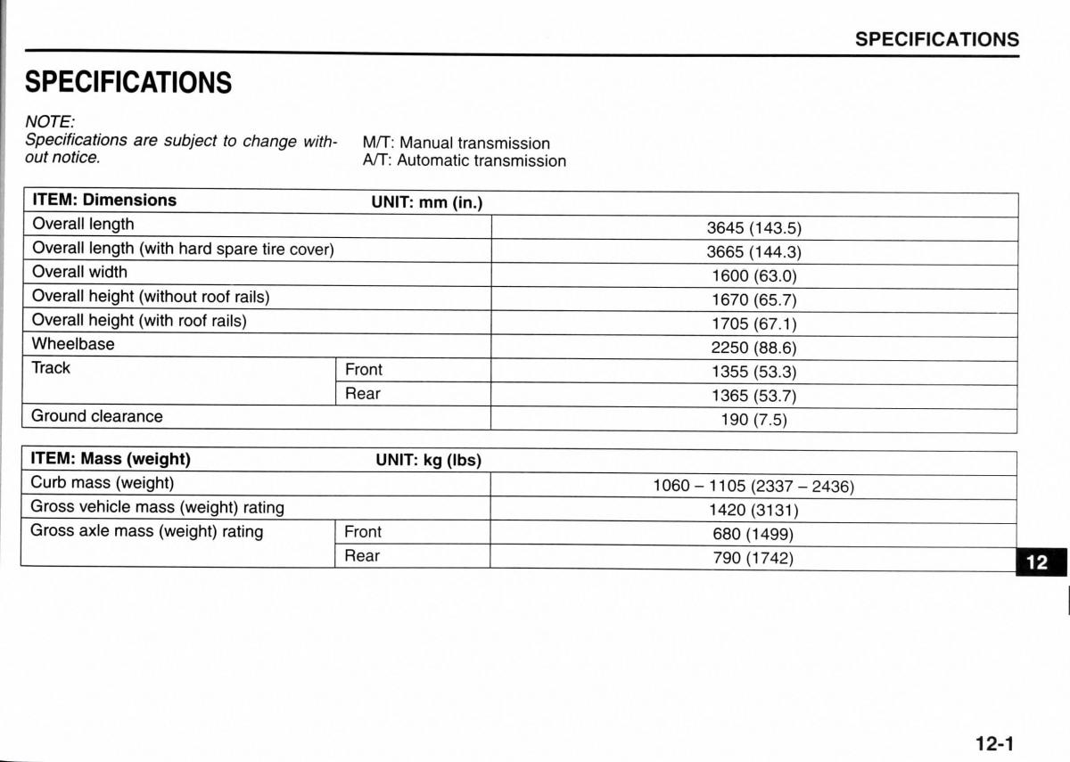 Suzuki Jimny III 3 owners manual / page 170
