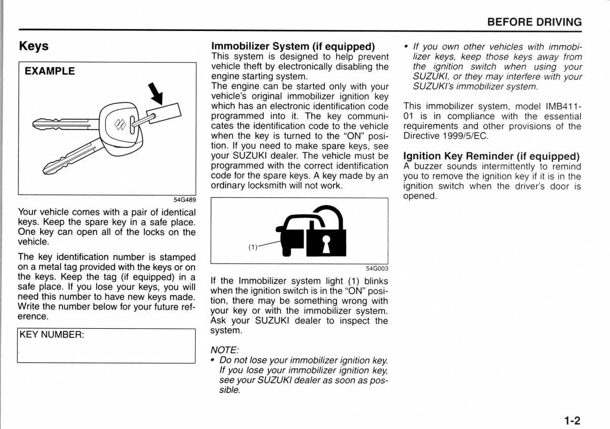 Suzuki Jimny III 3 owners manual / page 13